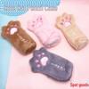 Korean Style Cute Cat Paw Plush Pencil Case - Large Capacity Stationery Bag for Students