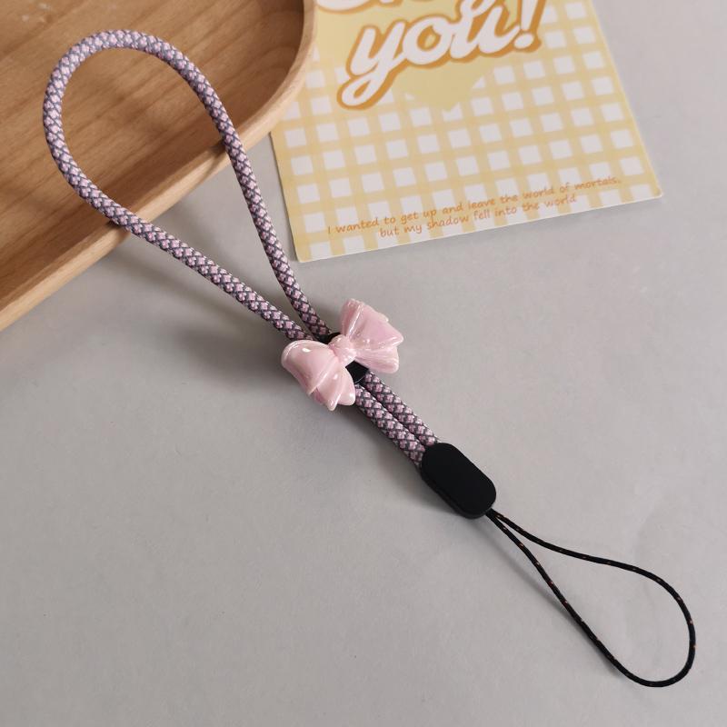 Mobile Phone Lanyard Bow Knot Fluorescent Dragon Pattern Cartoon Lanyard Short Wrist Strap with Strap Universal Anti Loss Strap