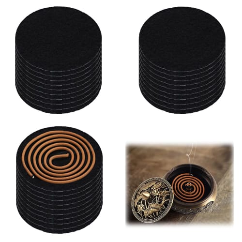 

YAARUJEE Non-Flame Cotton Fireproof Felt Mat for Round Incense Burners, Replacement Mats for Mosquito Coil Holders, Incense Dishes, Incense Holders, a