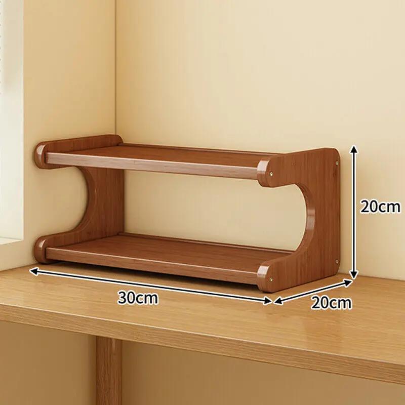 

Bamboo Desktop Storage Rack Desk Organizer Bookcases Stationery Home Cup Storage Books Storage Shelf Students Economy Stand New