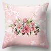 Elegant Pink Floral & Heart Pillowcase: Romantic Rose Pattern Cushion Cover For Sofa Bedroom Home Decor