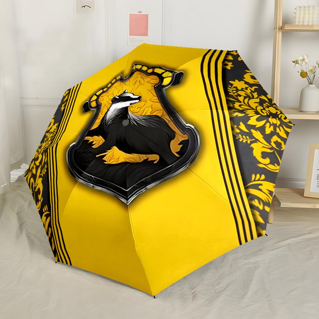 Gryffindor Pride And Loyalty Automatic Umbrella Sturdy 8-Rib Shaft Durable Plastic & Iron All-Season Umbrella for Travel Elegant Women's Umbrella