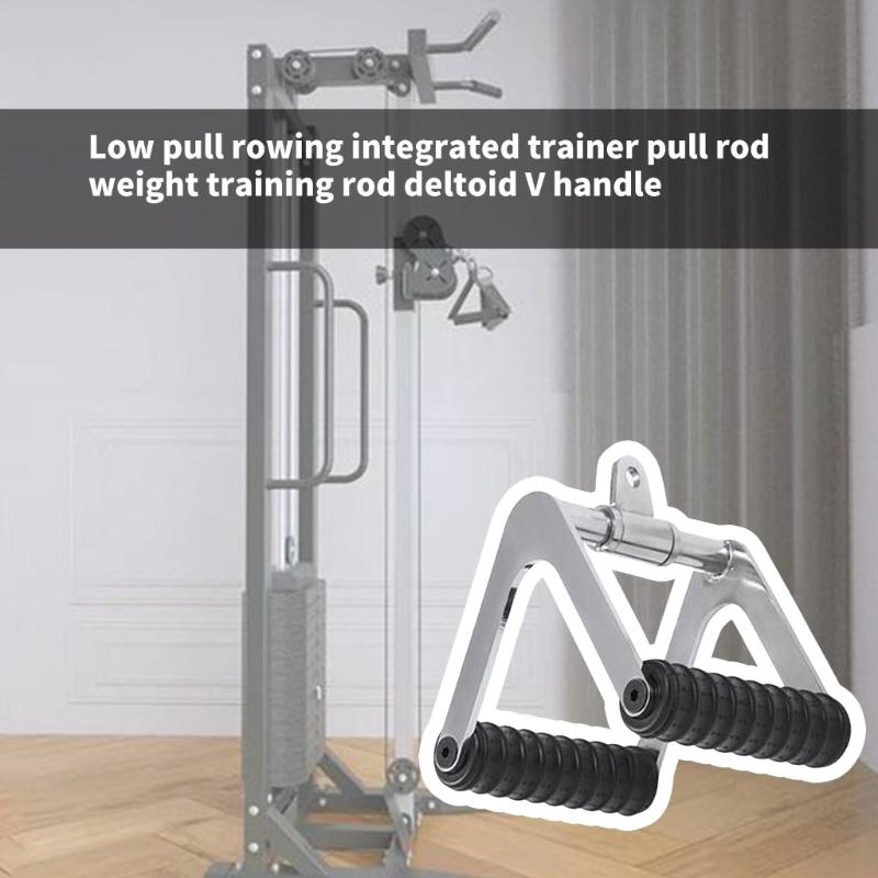 V Shape Straight Press Down Bar for Weight Workout, Cable Machine Pull Down Bar, Strength Training Pull Down Attachments