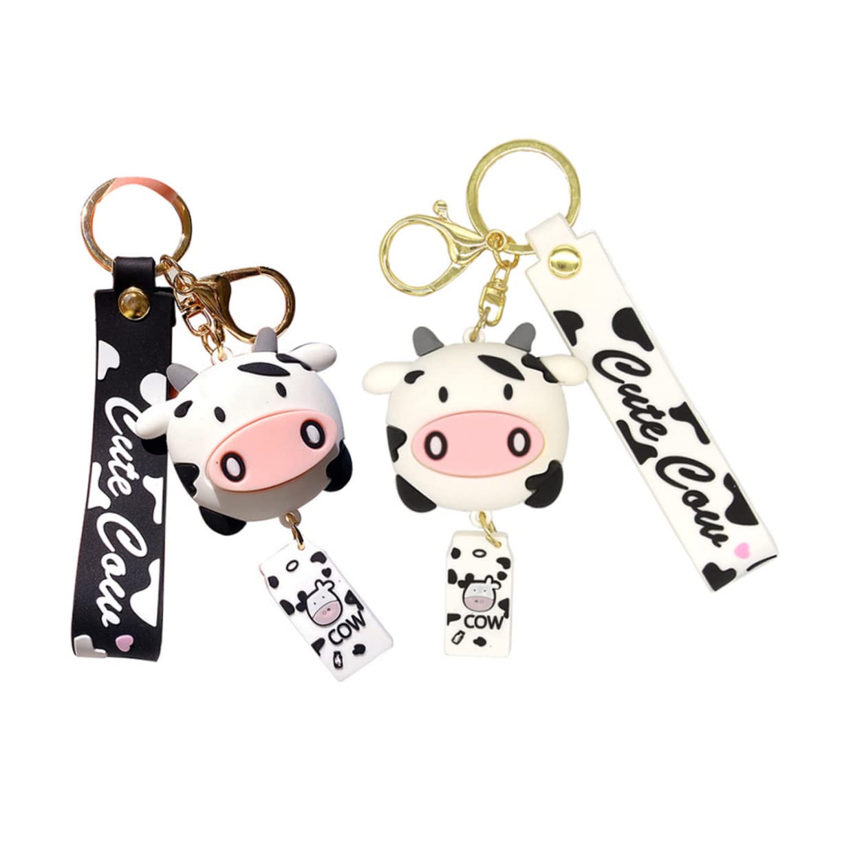

[Holibanna] Cute Cow Design Keychains, Set of 2, Perfect for Bags and Backpacks, Stylish Key Decorations