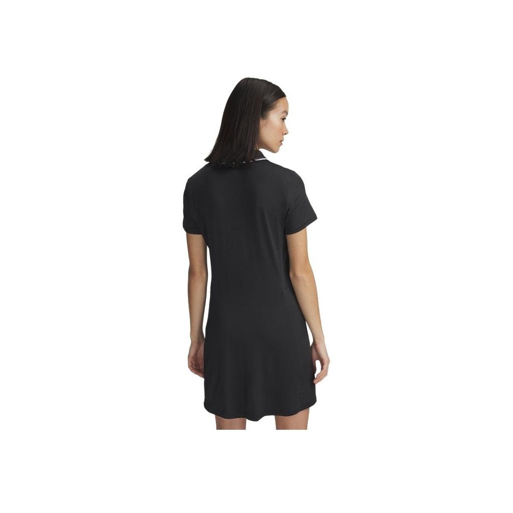 Under Armour Drive Golf Sports Series Simple Solid Color Pullover Polo Dress Women Dresses Black 1389587-001
