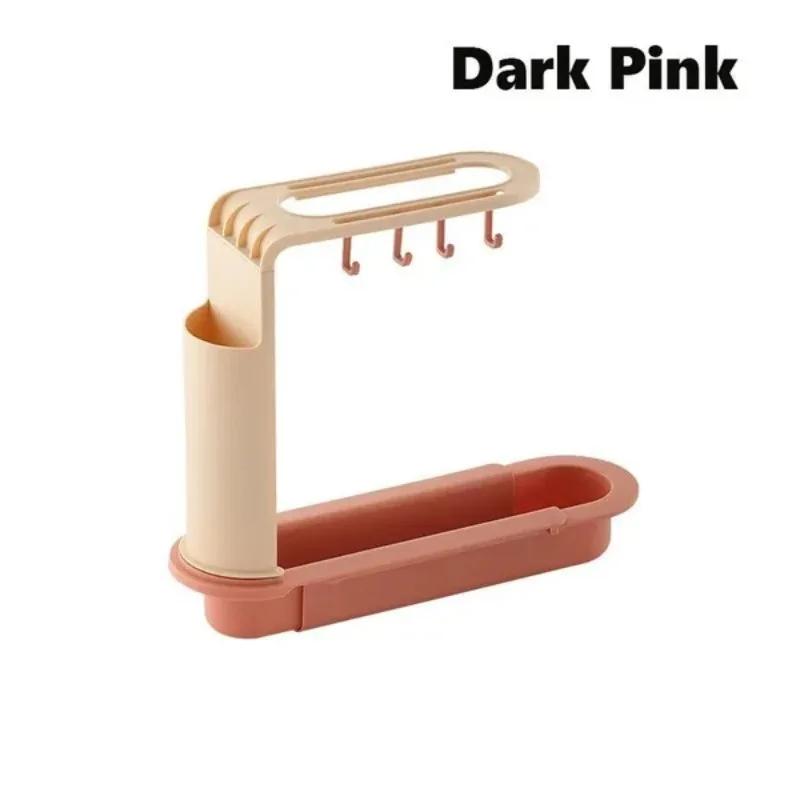 1 Stk. Multifunktions-Spülbeckenablaufkorb Verstellbarer Ausziehbarer Abtropfschwamm-Aufbewahrungsständer Küchenzubehör