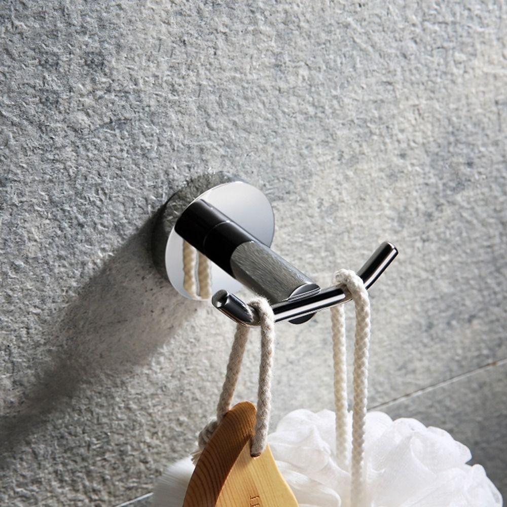 

1/2Pcs Hardware Bathroom Hook Wall Mounted Coat Rack Hanging Storage Door Hanger Clothes Black 1Pc