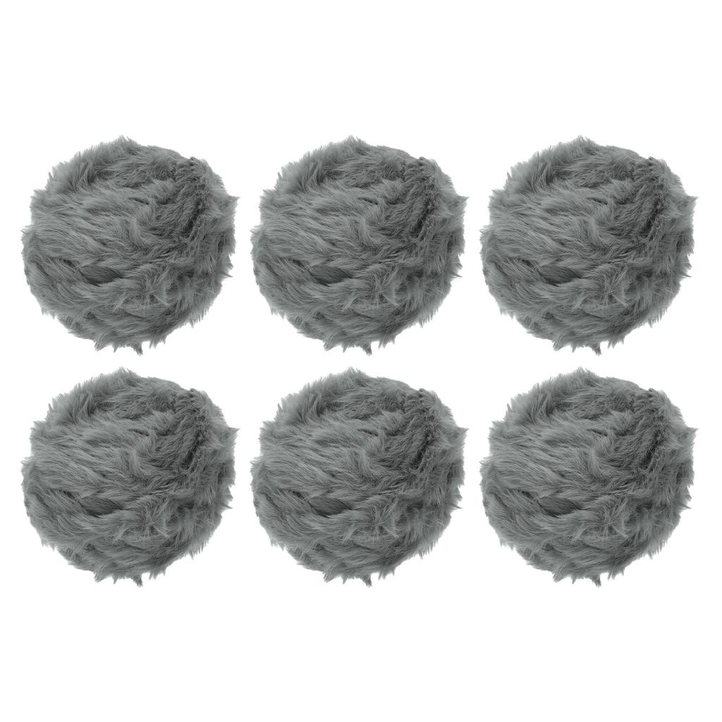 Faux Fur Yarn 6 Skeins 50g Soft Fuzzy Yarn Crochet Fluffy Chunky Polyester Plush Fur for Crocheting and Hand Knitting 35yds