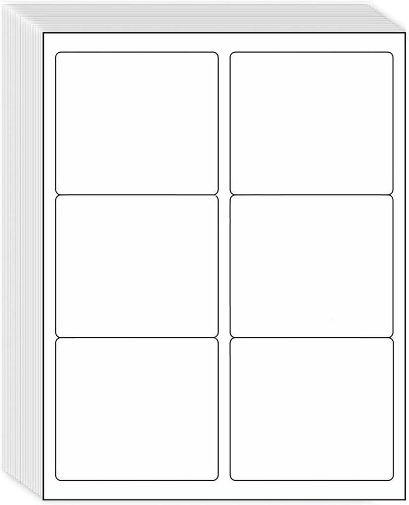 3-1/3" X 4" Shipping Address Labels 300 Label Stickers Paper for Laser/Inkjet Printer 6 Pe