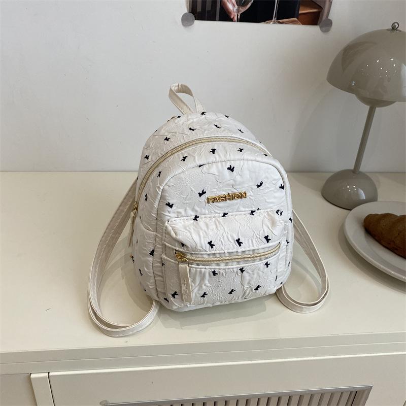 

High value bow backpack women s new fashion travel bag small backpack student casual schoolbag білий