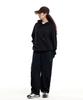 CREAM SODA LAB Wide Cut Rivet Point Elastic Waist Pants Black