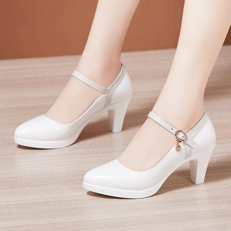 Fashion Women's Patent Leather Wedding Shoes Fashion Platform Shallow Mouth Women Pumps Concise Super High Heels Party Shoes Female