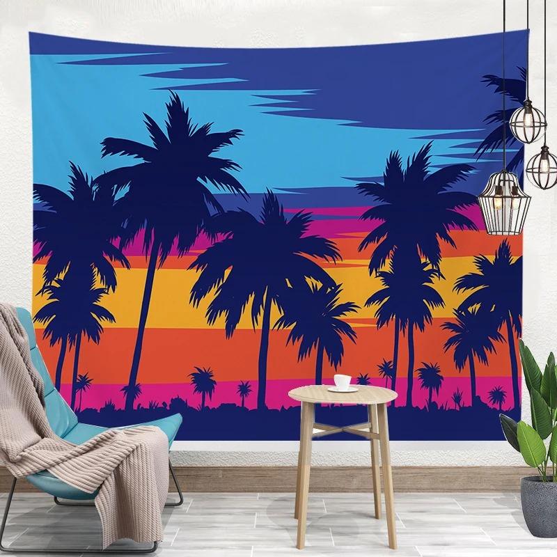 Sunset Beach Landscape Pattern Tapestry Fashion Home Decor Bedroom Living Room Tapestry