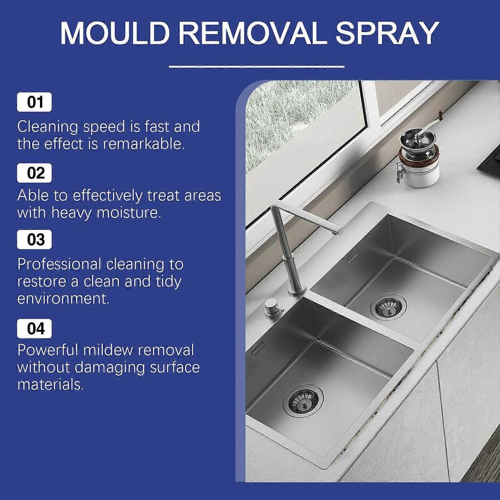 Mold Remover for Cleaning Bathroom Tiles, Walls, Ceilings, Mildew Spots, Multi-functional Mildew Removal Spray 60ml