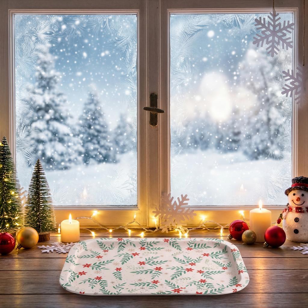 KITCHEN TRAY TABLE DECORATION RECTANGULAR FOR SERVING CARRYING 21x14x2