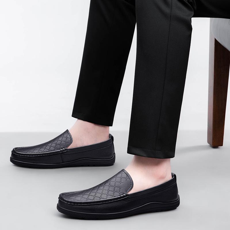 Fashion High Quality Comfortable New Top Layer Cowhide Business Casual Leather Shoe Fashionable Men Outdoor Breathable Soft Soled Loafer
