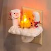 1pcs Snowman Campfire Flickering Night Light Christmas Santa Claus Plug In Night Light  Christmas Decoration for Boys/Girls