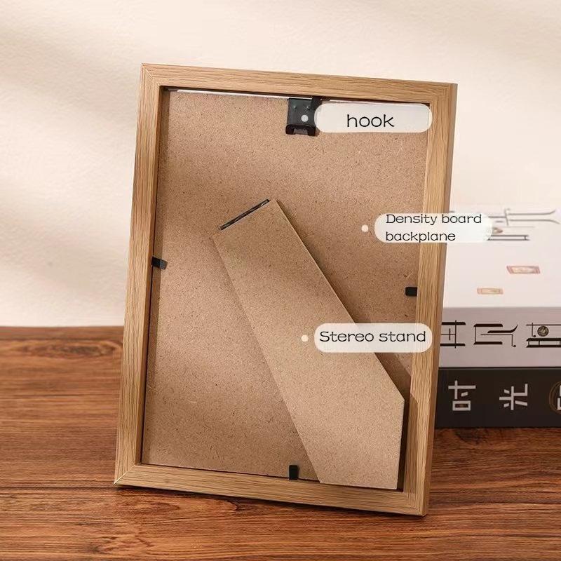 6/7/8/10 Inch A4 Photo Frame Arc Simple Wooden Density Board Back Panel for Home Bedroom Living Room Tabletop Photo Wall