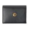 Emblem Metal Medusa Pattern Double Fold Design Lambskin And Calfskin Wallet Women Wallet Black 1024190-1A17449_1B55J