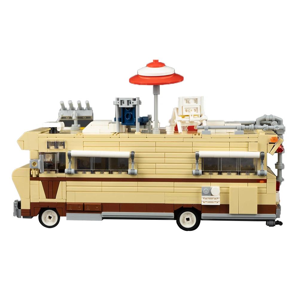 32 In Stock MOC-9186 725pz Autobus da Turismo Pezzi Piccoli Blocchi da Costruzione Assemblabili Giocattolo Educativo Modello Set Regalo