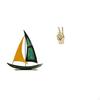Iron Sailboat Gesture Sculpture Tabletop Ornament Feng Shui Decor Collection Decorative Figurine for