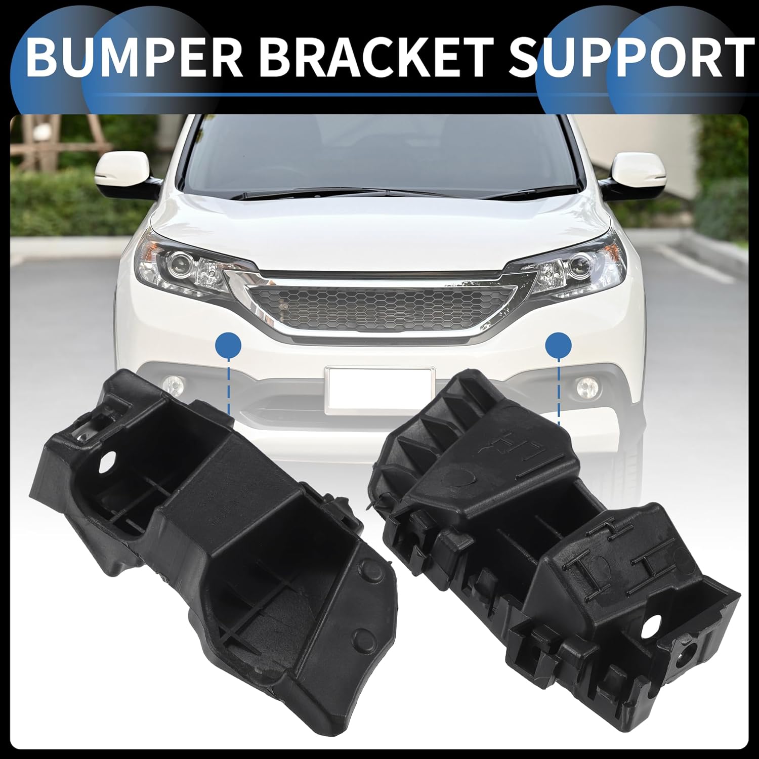 Bumper Support Bracket, Left and Right Side Front Bumper Retainer Bracket Hold Mount for Kia K5 2020-2022 ABS Plastic Black, 1 Pair