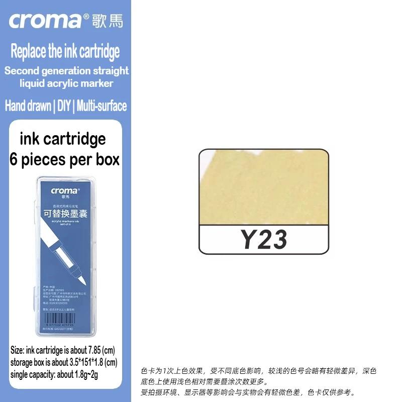 Croma 160/24 Color Replaceable Ink Refill Liquid Soft Tip Acrylic Marker Non Toxic Waterproof School Office Supplies Stationery