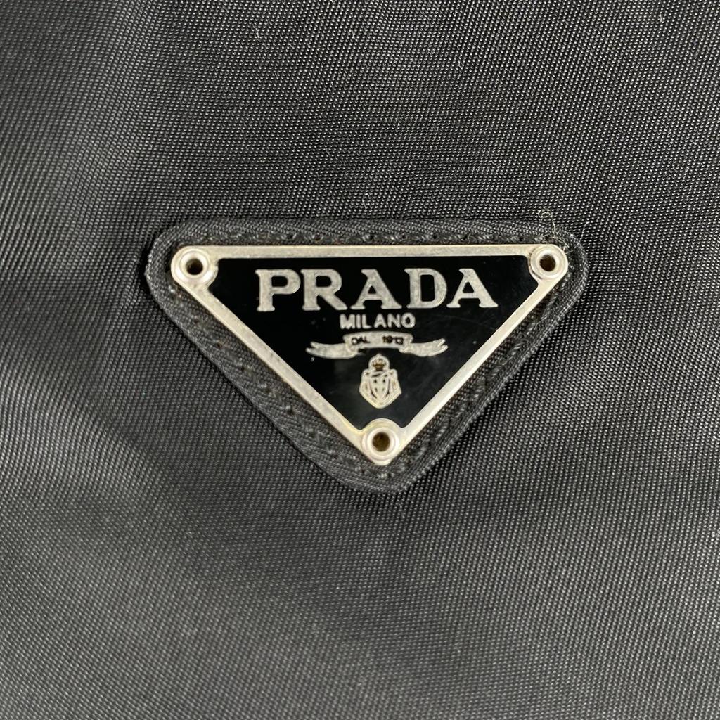 PRADA Triangular logo Tote Bag black Women used