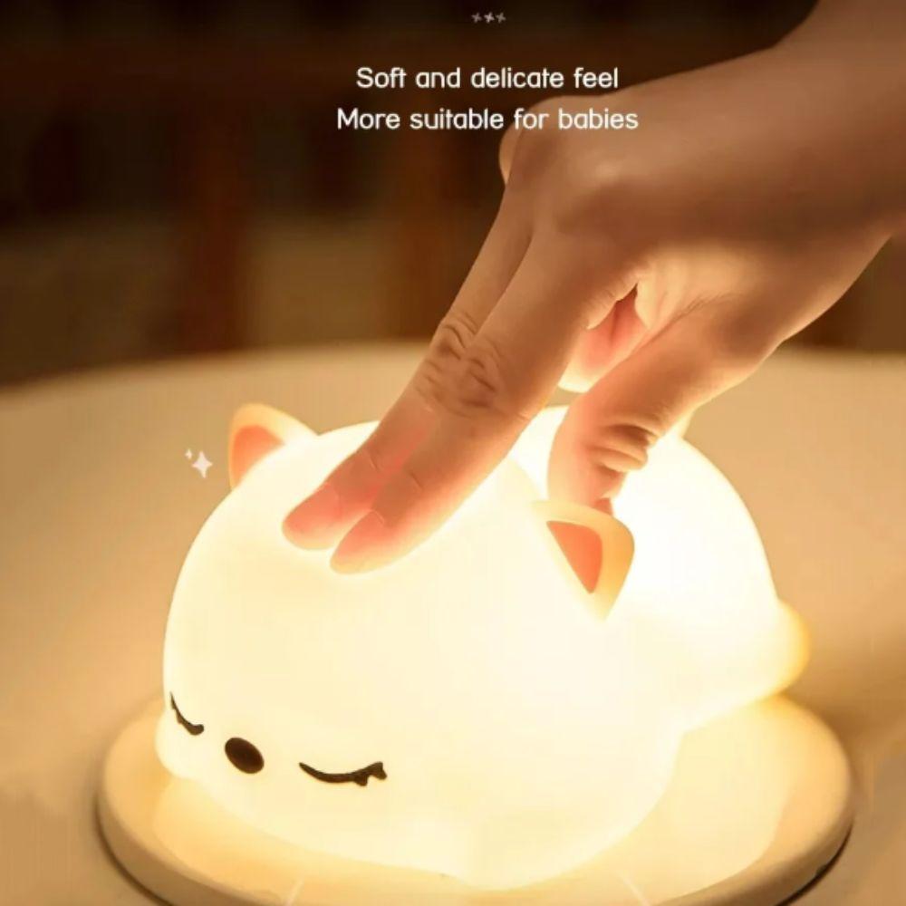 Colorful Atmosphere USB Rechargeable Lamp Silicone Night Light  Children's Room