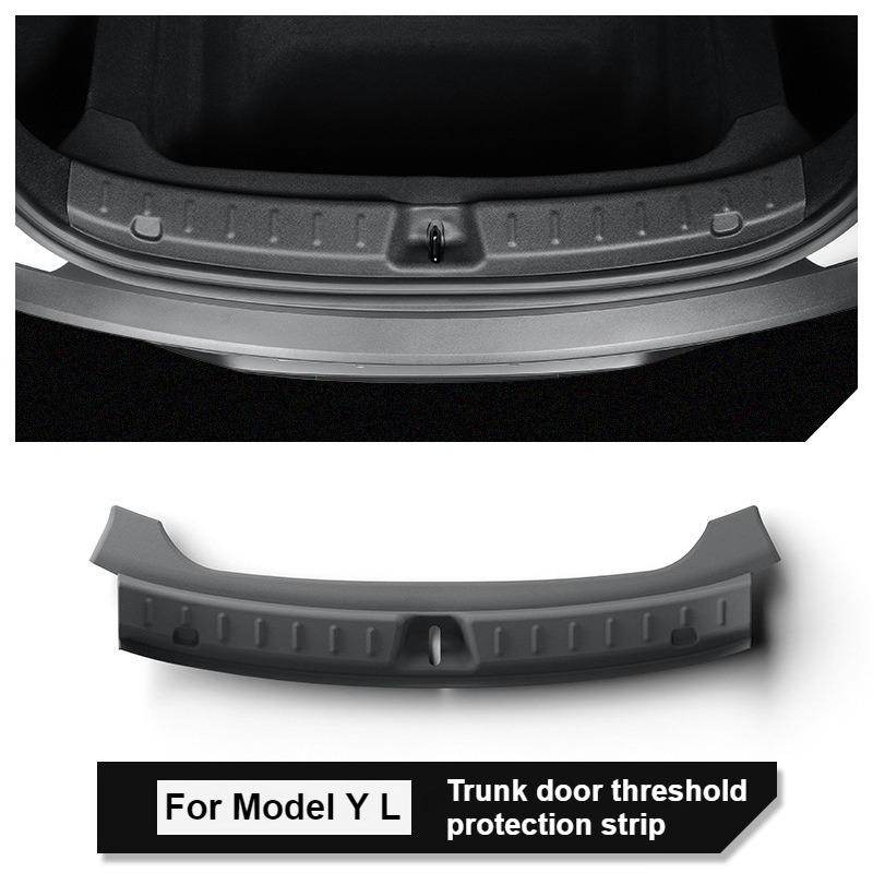 For 2025 2026 Tesla Model YL 6-Seat Rear Trunk Protection Strips Car Scratch Resistant Tailgate Trim Interior Car Accessories