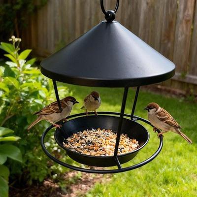 Wildvogelfutterspender Hängbar Metall Kolibri-Futterspender Hängbar Vogelfutter Schale Für Außen Garten Hinterhof Wohnung Balkon