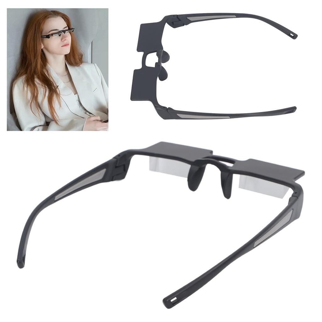 Lazy Prism Glasses for Reading and Watching TV While Lying Lightweight ABS Frame and Clear Optical Unisex Horizontal for Bed Travel [Asixxsix]