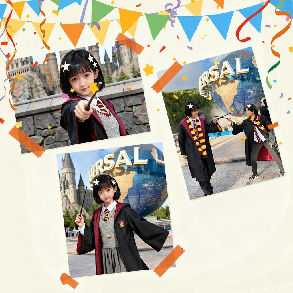 TUAHOUS Halloween Magic Robe for Kids, Halloween Cosplay Costume, Unisex, Birthday Gift, Unisex Costume, Cultural Festival, Travel Exhibition (A, L)