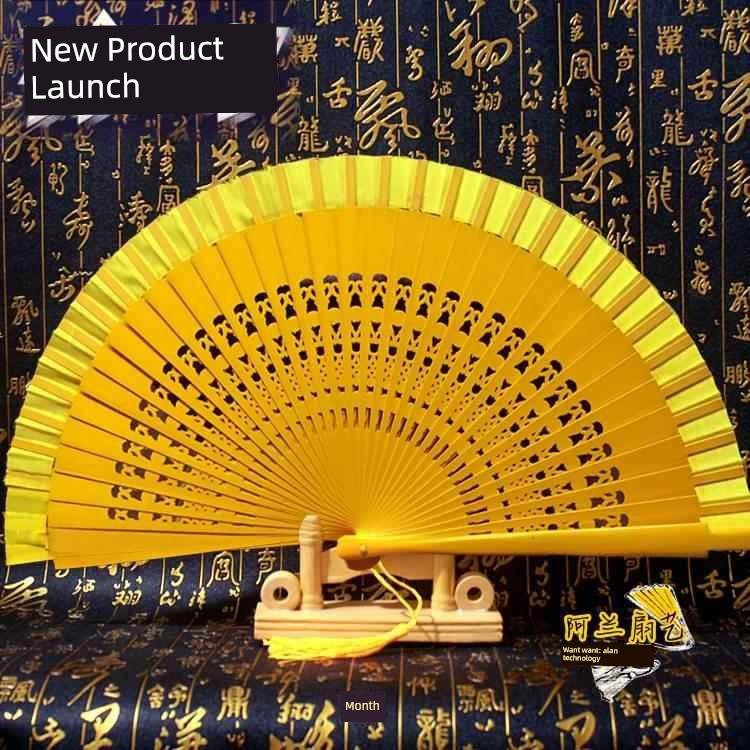 Double-Sided Easy-Open Folding Fan, Group Performance Fan, Retro Fan for Show, Dancing, Bright Red Model Dance Fan, Chinese Style