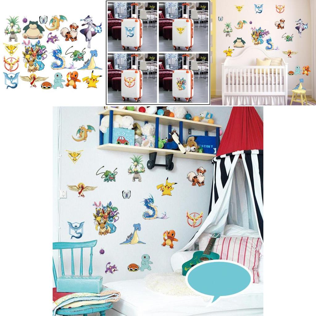 Autocolant de perete Pokémon cu material PVC pentru decorarea dormitorului copiilor și a sălii de clasă