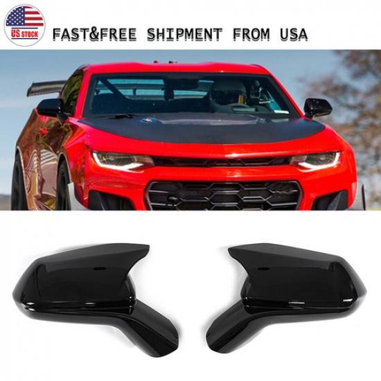 For Chevy Camaro LT/SS/RS/ZL1 2016~ Side Mirror Covers Overlay Gloss Black