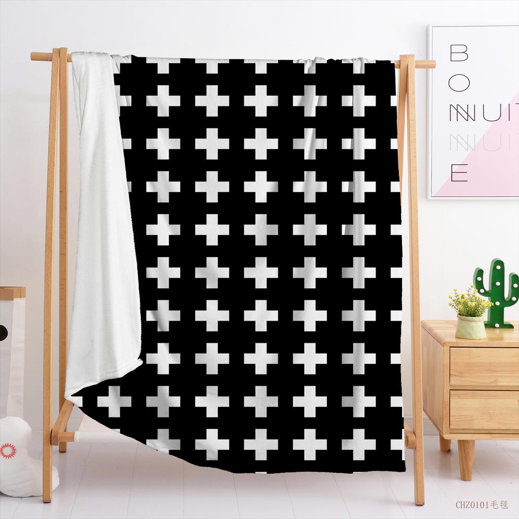 Böhmische Digital bedruckte Flanell Multilaterale Karodecke Decke Farbe Klecks