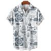 Sailing World Graphic Print Vintage Shirt Fashion Casual Hawaiian Beach Style Summer Oversized Shirts for Men  Women Shirts