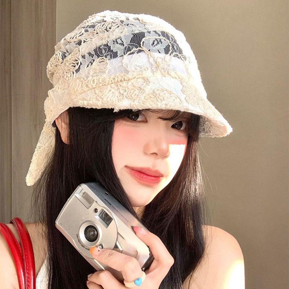 Plaid Sunscreen Headscarf Hat Rural Style Strappy Bandana Cap Fashion Headscarf Baseball Hat Daily