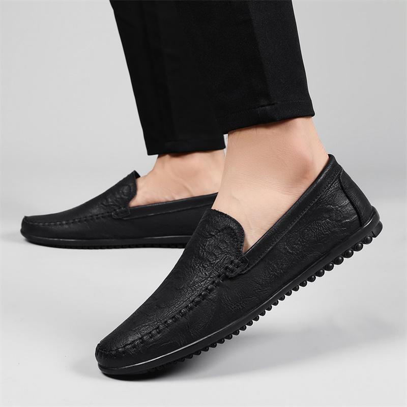 Genuine Leather Men Loafers fashion Luxury Brand Slip on British Business Casual Shoes Business Men Moccasins men Driving Shoes