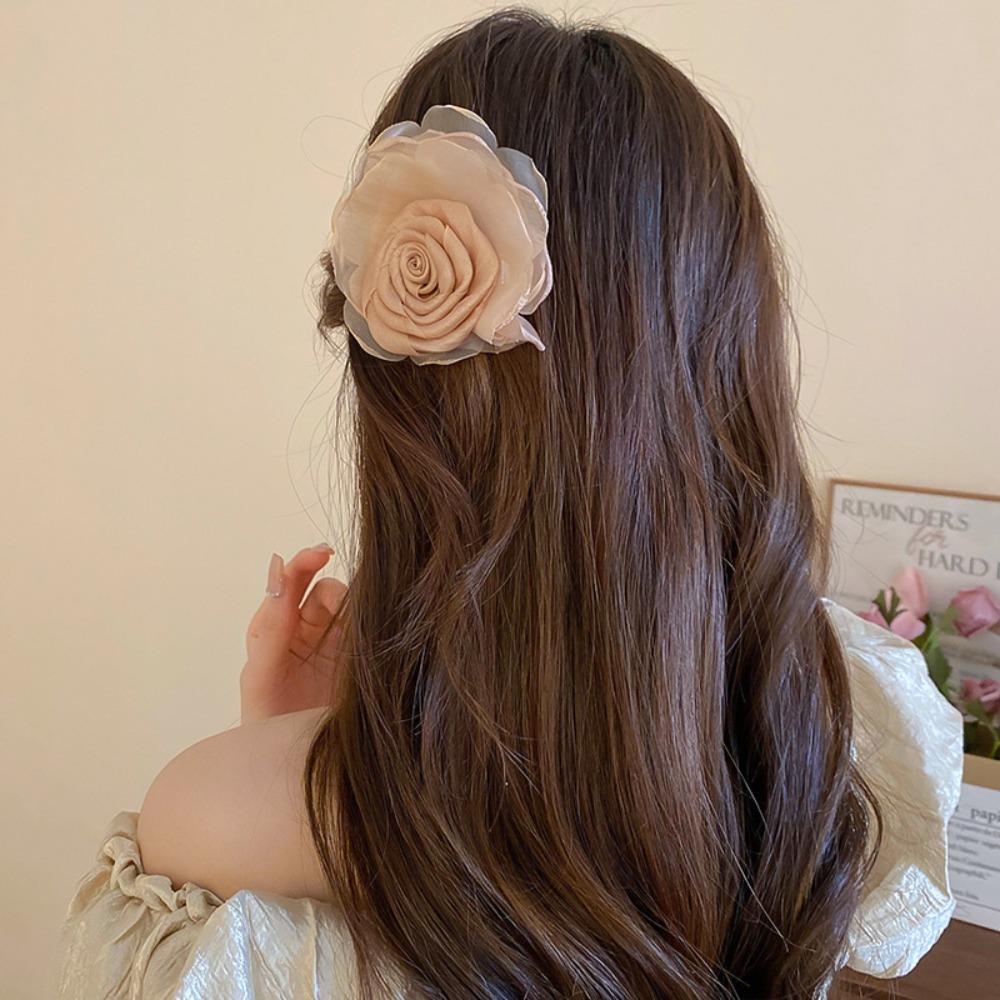 

Rose Flower Hair Claw Ponytail Holder Flower Hairpins Fashion Flower Hair Clip Vacation
