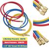 R134a Air Conditioning Pressure Gauge with Hose and Hook 3 Way AC Diagnostic Manifold Gauge Set Freon For R12 R22 R404A R134a