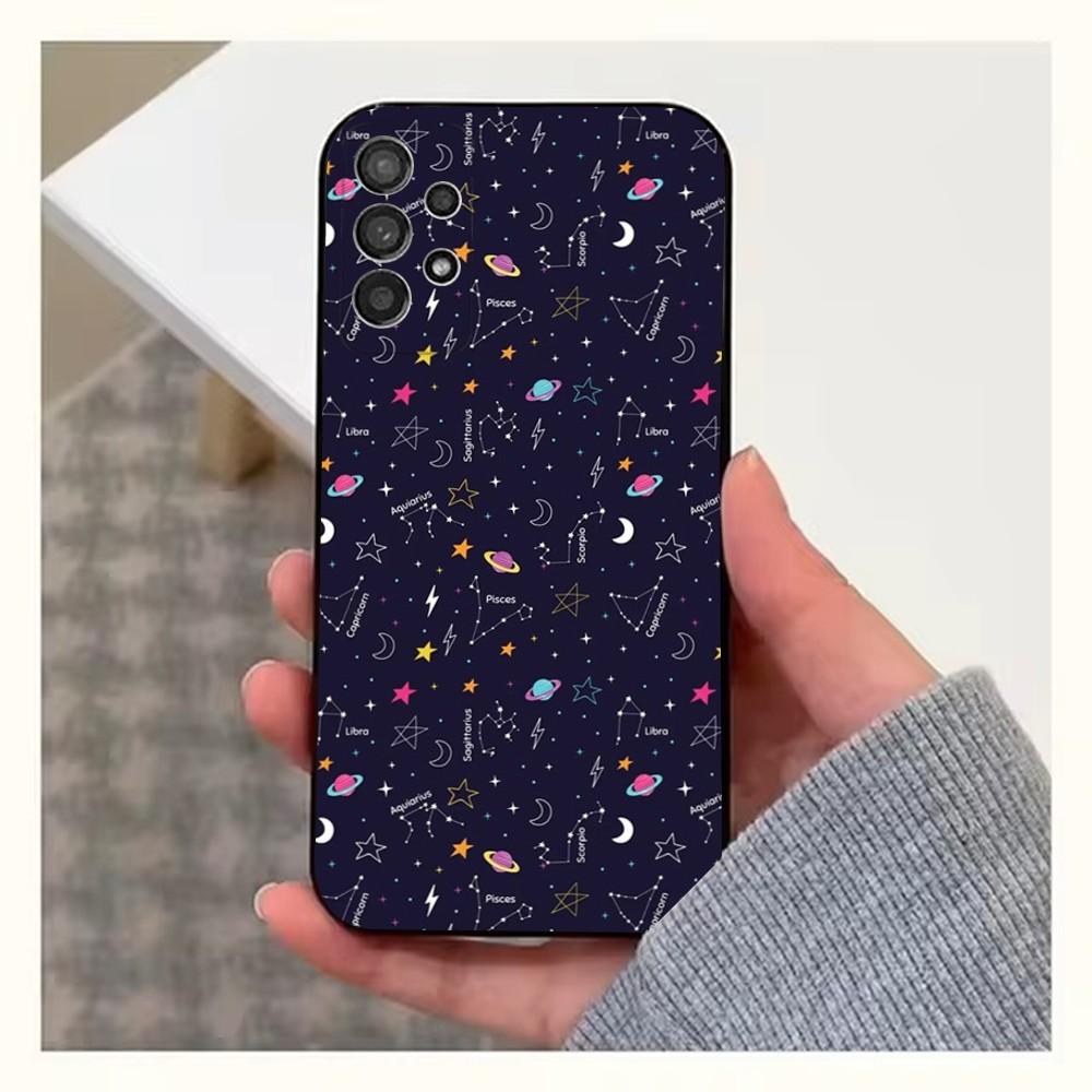 Starry Night Constellations Phone Case For Samsung S25,S24,S23,S22,S20,S21,S10,Ultra,Plus,Lite,FE,Soft Silicone Black Cover