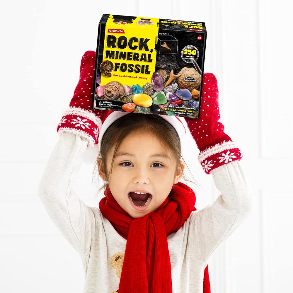 XXTOYS Gemstone Collection Set 200+ Pcs Natural Minerals Geology Science Kit for Kids