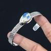 Natural K2 Jasper Gemstone Bangle Adjustable 925 Sterling Silver For Girls