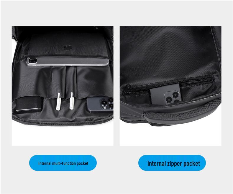 Men's Large Capacity Expandable Leather Backpack: Water-Repellent, Multi-Functional Laptop Bag