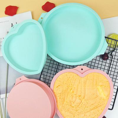 45085 Inch Shape Reusable Round Love Heart Mousse Silicone Cake Mold Baking