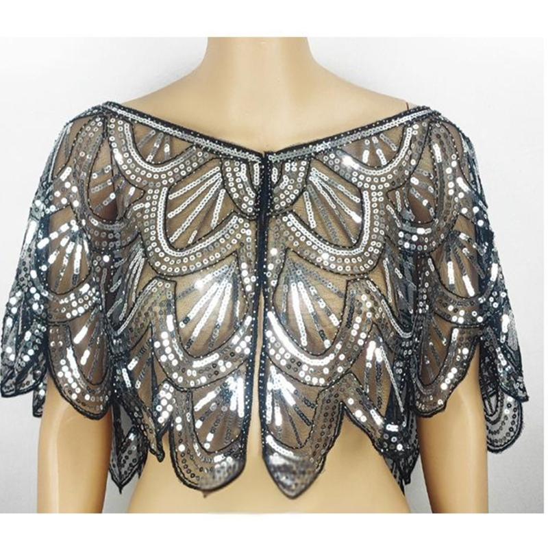Sequins Lace Shawls Palaces Styles Women Shawls Sunscreen Hollows Out Cloak Tippet for Travel and Shopping