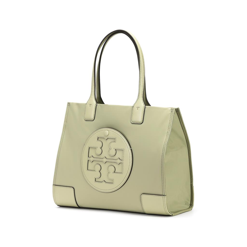 Tory Burch Ella Double T Logo Lightweight Magnetic Snap Closure Fabric And Synthetic Leather Tote Bag Women Tote Bags Olive-Green 88578-300