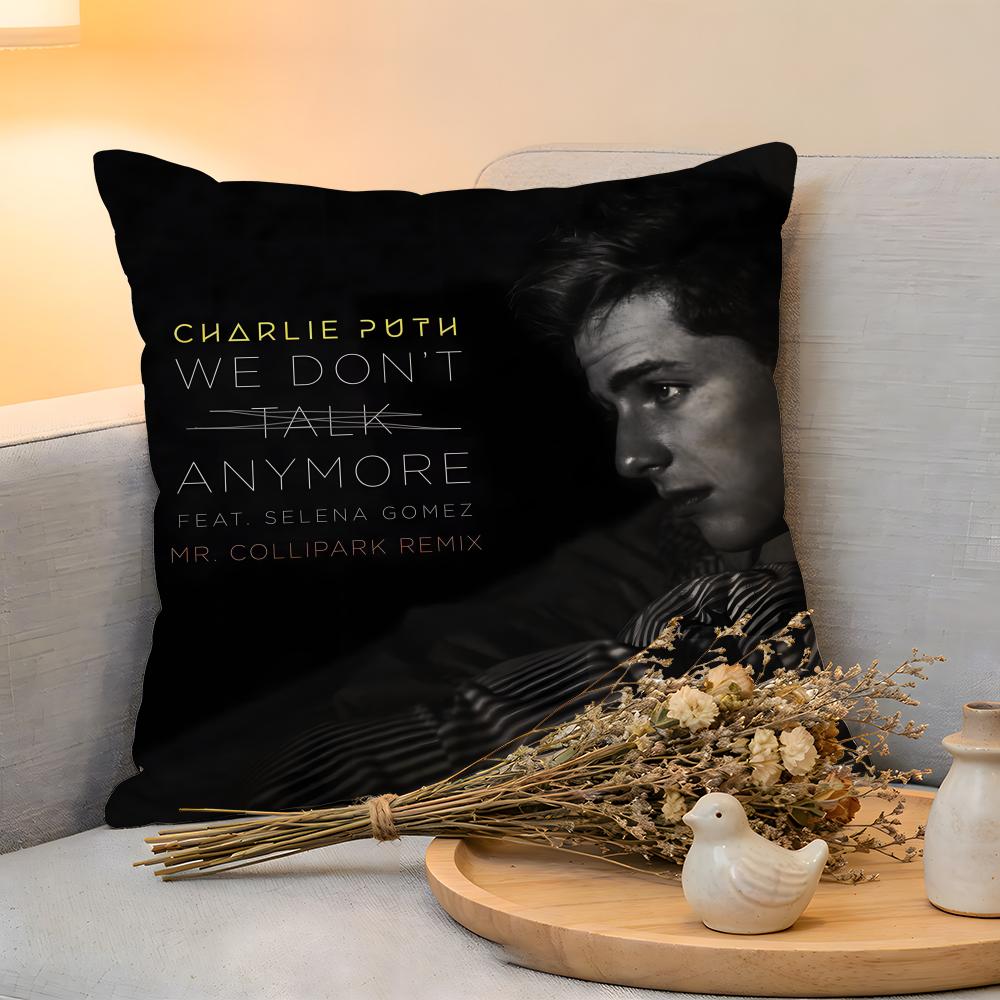 Cushion Cover Linen SkinFriendly Soft Decorative Case for Sofa Home Decor Charlie Puth Pillow Cover